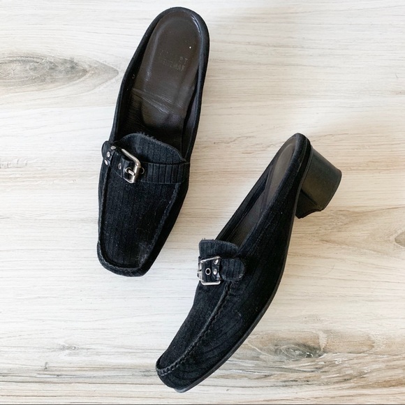 Stuart Weitzman Shoes - Stuart Weitzman Robbed Suede Mule Loafers